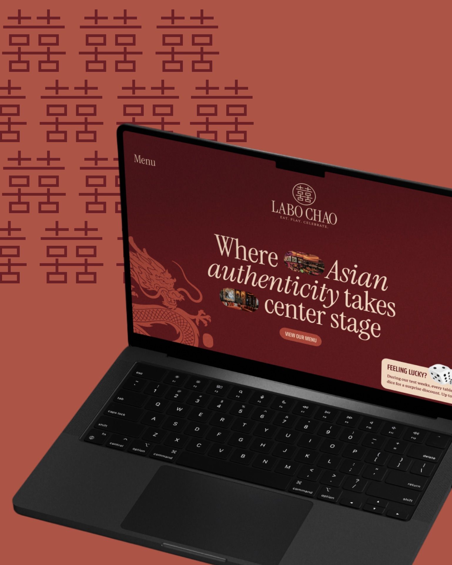 Website van Labo Chao op een laptop